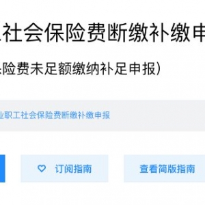 2021年深圳职工社保未足额缴纳补足网上办理流程