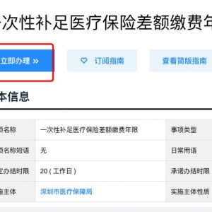 深圳一次性补足医疗保险差额缴费年限办理流程