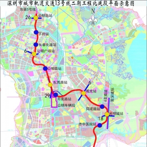 深圳地铁13号线二期线路图(北延)