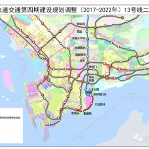 深圳地铁13号线二期线路图(南延)