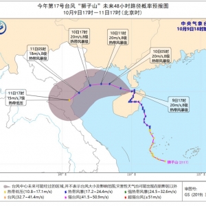 2021年17号台风狮子山实时路径预报图一览