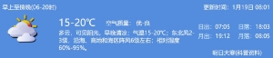 2022年1月19日深圳天气多云气温15-20℃