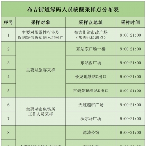 深圳龙岗区布吉街道1月18日核酸检测点位置