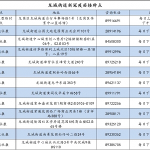 深圳龙城街道新冠疫苗2月10日起恢复接种