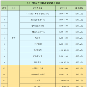 3月17日龙岗区布吉核酸检测点增至135个