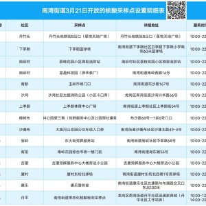 3月21日深圳龙岗区南湾街道核酸检测点